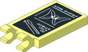 Tile  2 x  3 with Clips Horizontal (Thick C-Clips) with Aurebesh Characters, Spear and Glider Sketch Sticker