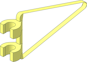 ~Flag 2 x 4 Triangular (Thick C-Clip) without Main Faces