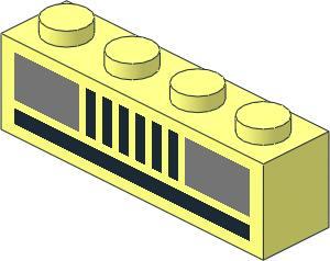Brick  1 x  4 with Basic Car Headlights Pattern
