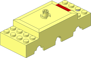 ~Electric 9V RC Train Motor - Top with Red Stripe Pattern