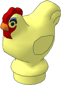 Animal Chicken with Red Comb and Blue Eye Shadow Pattern Animal Chicken with Red Comb and Blue Eye Shadow Pattern