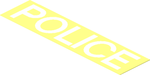 =Sticker  1.1 x  4.4 with White "Police"