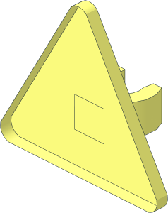 ~Roadsign Clip-on  2.2 x  2.667 Triangular (Thick C-Clip) without Front Face
