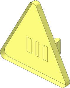 ~Roadsign Clip-on  2.2 x  2.667 Triangular without Front Face