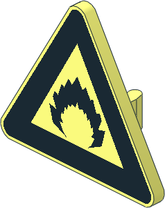 Roadsign Clip-on 2.2 x 2.667 Triangular with Fire Pattern Roadsign Clip-on 2.2 x 2.667 Triangular with Fire Pattern