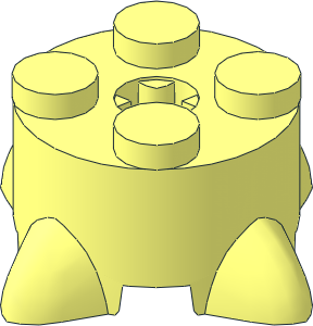 Brick  2 x  2 Round with  4 Roots Brick  2 x  2 Round with  4 Roots