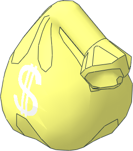 Minifig Sack with Hand Grab with White "$" Pattern Minifig Sack with Hand Grab with White "$" Pattern