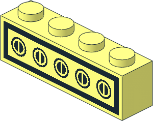 Brick  1 x  4 with Homemaker Stove Switch Pattern