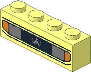 Brick  1 x  4 with Car Headlights and Indicators Pattern