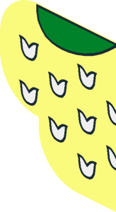 ~Brick  2 x  6 x  3 with Curved Ends with White Flecks and Green Leaves Pattern - Half