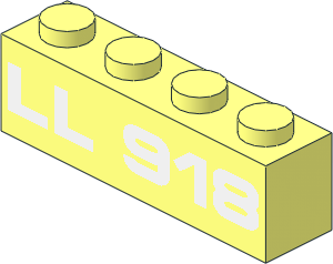 Brick  1 x  4 with "LL918" Pattern