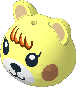 Minifig Head Animal Crossing Cub Maple with Tan Ears, Nougat Cheeks, White Muzzle and Earth Orange/Reddish Brown Fur Pattern