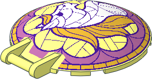 Dish 6 x 6 Inverted - No Studs with Handle White Horse with Metallic Gold Mane and Metallic Pink Border Pattern Dish 6 x 6 Inverted - No Studs with Handle White Horse with Metallic Gold Mane and Metallic Pink Border Pattern