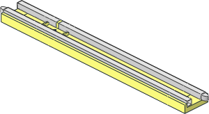 Train Track 12V Straight Insert Type 3 with Isolation and Black Triangle Pattern