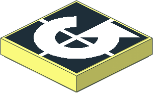 Tile 2 x 2 with Arrow White Curved Counterclockwise on Black Sticker Tile 2 x 2 with Arrow White Curved Counterclockwise on Black Sticker