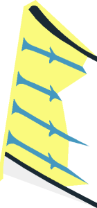 ~Minifig Torso with Vest with Dark Azure Stripes and White Waistband Back Half Pattern