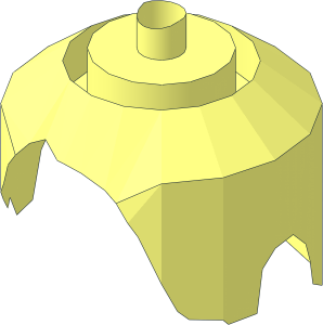 ~Minifig Hair Female Pigtails High, Long Bangs, Hole on Top - Inside