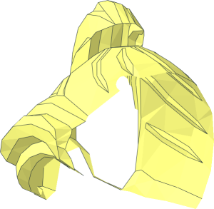 ~Minifig Hair Female Pigtails High, Long Bangs, Hole on Top - Hair right