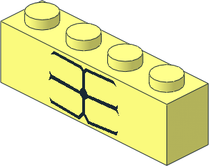 Brick  1 x  4 with Black Abdominal Muscles Pattern