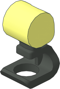 Minifig Leg Left Spring Prosthetic with Pearl Dark Grey Foot Pattern