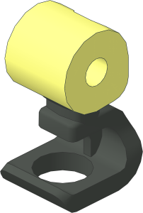 Minifig Leg Right Spring Prosthetic with Pearl Dark Grey Foot Pattern