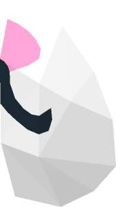 ~Animal Kitten Standing with Orange Fur, White Muzzle, Bright Pink Nose, and Black Mouth and Eyes with White Pupils Pattern - Nose