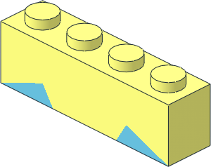Brick  1 x  4 with Two Medium Azure Triangles Pattern