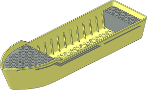 Boat Hull Floating 38 x 10 with Light Grey Decks with Light Grey Stripes, White "4021" and "POLICE" Sticker
