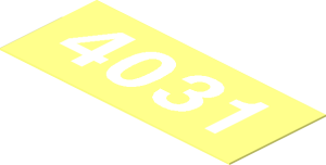 Sticker  0.8 x  1.9 with White "4031" on Transparent Background