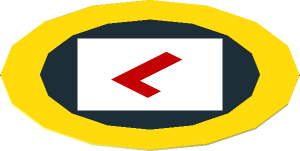 Sticker  1.9 x  1.9 Round with Red "L" in White/Black/Yellow Logo