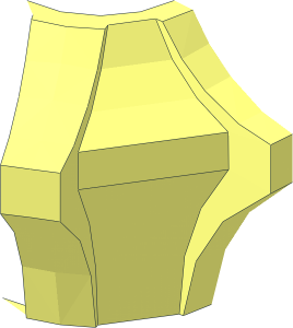 ~Rock  1 x  1 Crystal  6 Point with Axle Hole and Hollow Stud - Quarter