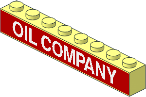 Brick  1 x  8 with "OIL COMPANY" Sticker