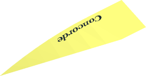 ~Wedge 10 x  3 x  1 Double Rounded Left with Black 'Concorde' and Red Triangle Pattern - Concorde