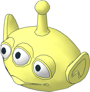 Minifig Head Toy Story Alien with White Eyes and Black Pupils and Medium Lilac Splotches Pattern