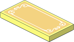 Tile 2 x 4 with White Decorative Border on Chrome Gold Background Sticker Tile 2 x 4 with White Decorative Border on Chrome Gold Background Sticker