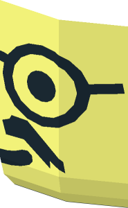 ~Minifig Head with Glasses and Moustache Pattern - Half