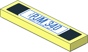 Tile 1 x 4 with "PJM 340" Australian License Plate on Black Background Sticker Tile 1 x 4 with "PJM 340" Australian License Plate on Black Background Sticker