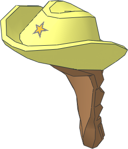 Minifig Hat Cowboy with Medium Nougat Hair in Braid and Sheriff Star Pattern Minifig Hat Cowboy with Medium Nougat Hair in Braid and Sheriff Star Pattern