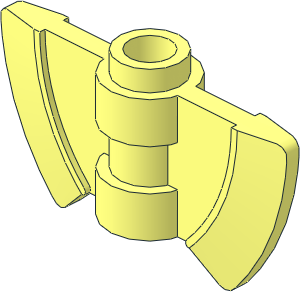 Minifig Weapon Axe Head Double Bladed with Hollow Stud