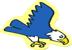 Sticker 2.1 x 2.3 with Blue Eagle Facing Right Sticker 2.1 x 2.3 with Blue Eagle Facing Right