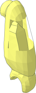 ~Minifig Arm Thick Long with Fixed Hand (Baymax) - without Patternable Surfaces