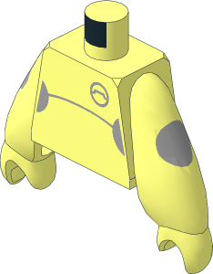 Minifig Torso with Thick Long Arms with Light Bluish Grey Circles and Access Port Pattern