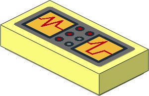 Tile 1 x 2 with Metallic Gold, Red and Orange Level Displays, Black and Red Buttons Sticker Tile 1 x 2 with Metallic Gold, Red and Orange Level Displays, Black and Red Buttons Sticker