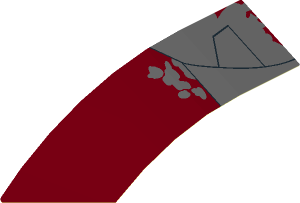 Sticker  1.9 x  7.8 with Black Lines and Dark Bluish Grey Panel with Battle Damage Left Model (Formed)