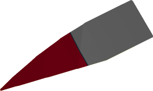 Sticker  0.9 x  5.4 with Dark Red Triangle (Formed)