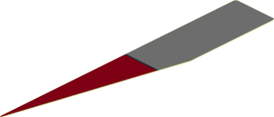 Sticker  0.9 x  5.4 with Dark Red Triangle