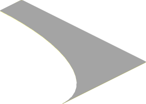 Sticker  3.3 x  5.0 with Right Quarter Oval Cutout