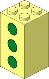 Brick  2 x  2 x  3 with Green Dots Pattern