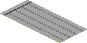 Sticker  1.7 x  3.7 with Dark Bluish Grey Lines and Black Line on Left