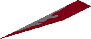 Sticker  0.9 x  5.4 with Dark Red Peeling Paint Left Model